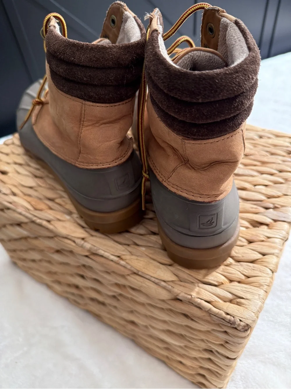 Sperry Men's Avenue Duck Boots Tan Brown Waterproof Size 9.5M STS12126